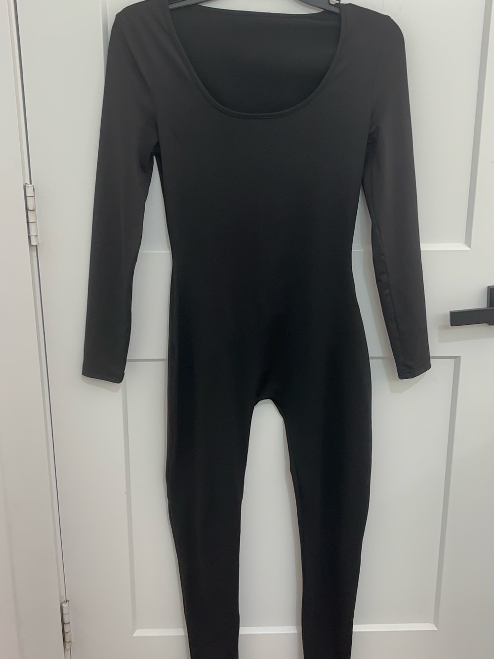 Sculpting Black Long-Sleeve Unitard